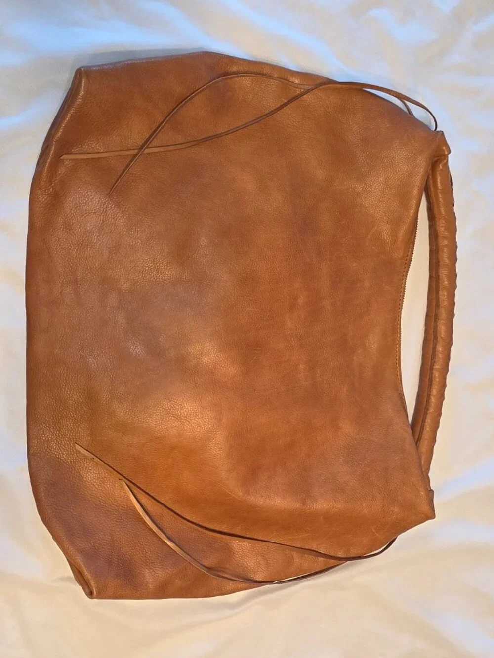 Vilenca Holland Leather Hobo Bag Oversized Cognac Slouchy Purse Quiet Luxury
